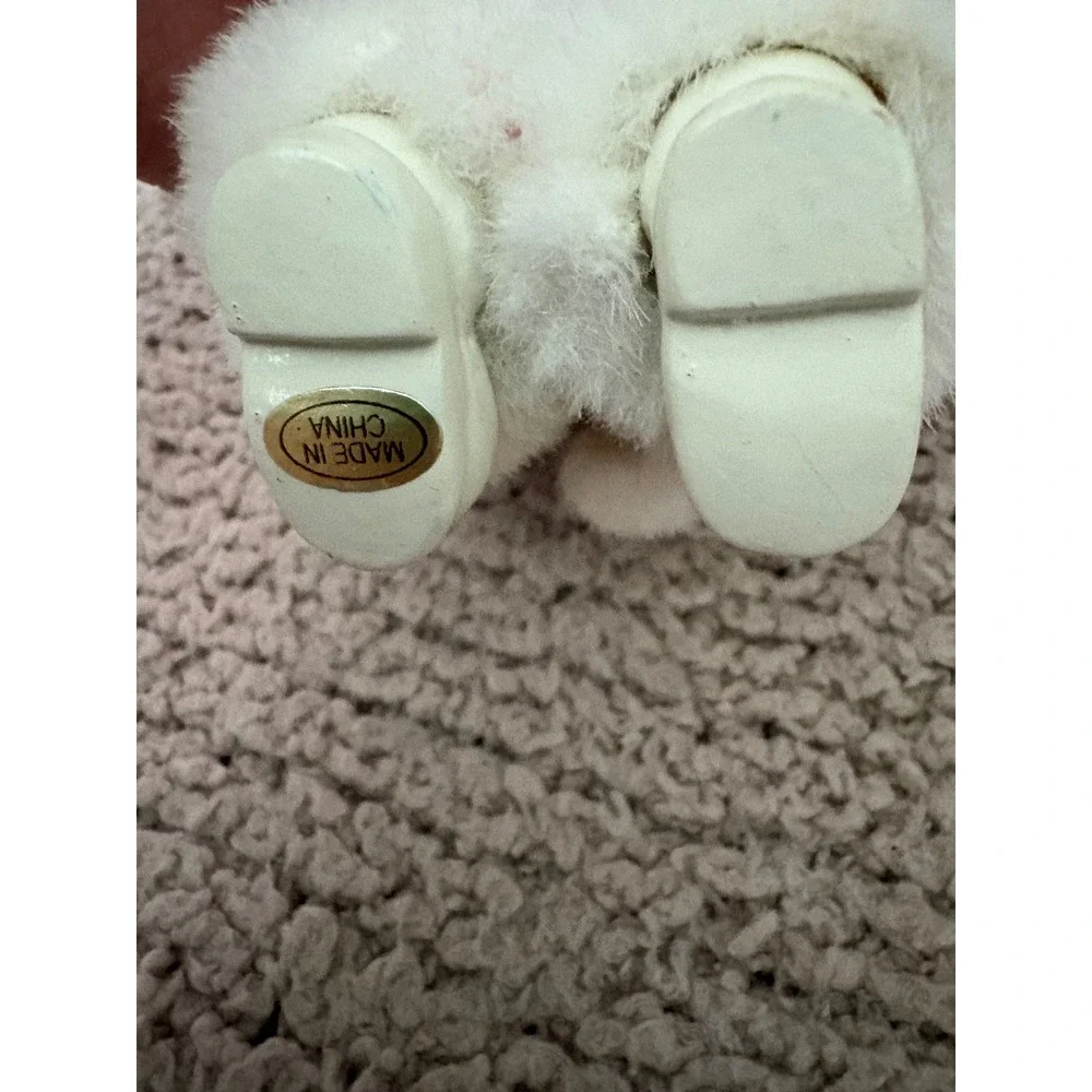 Vintage Pink Velvet Santa Claus Christmas Ornament Faux Fur Trim 7.5 Inch